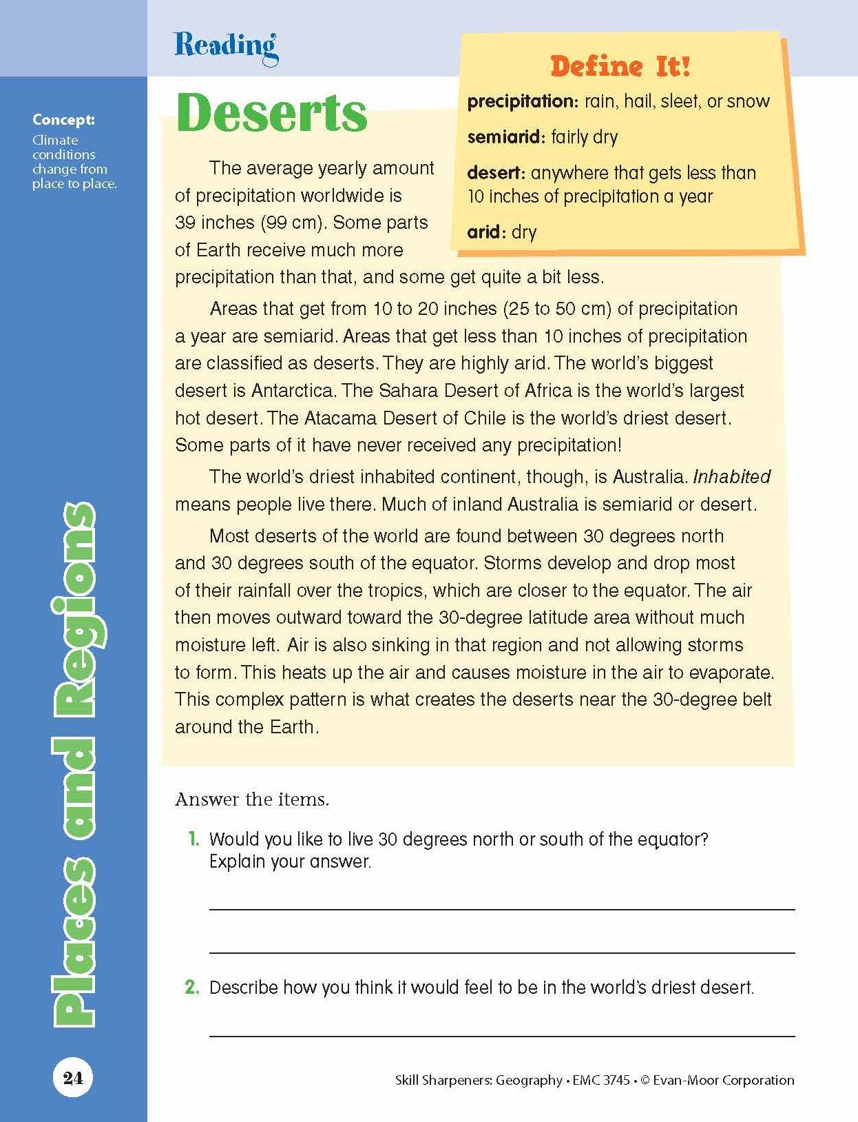 Skill Sharpeners Geography, Grade 5