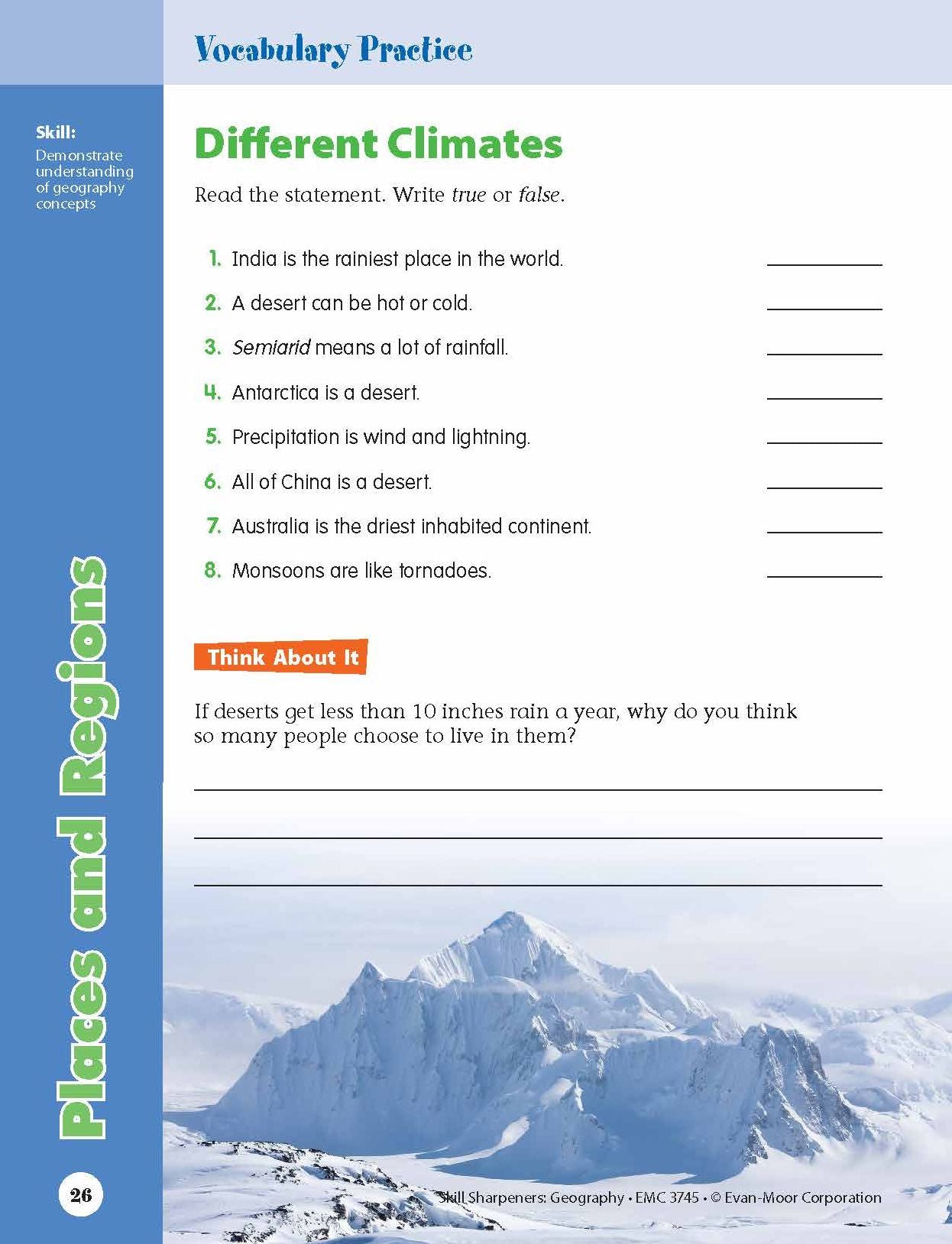 Skill Sharpeners Geography, Grade 5