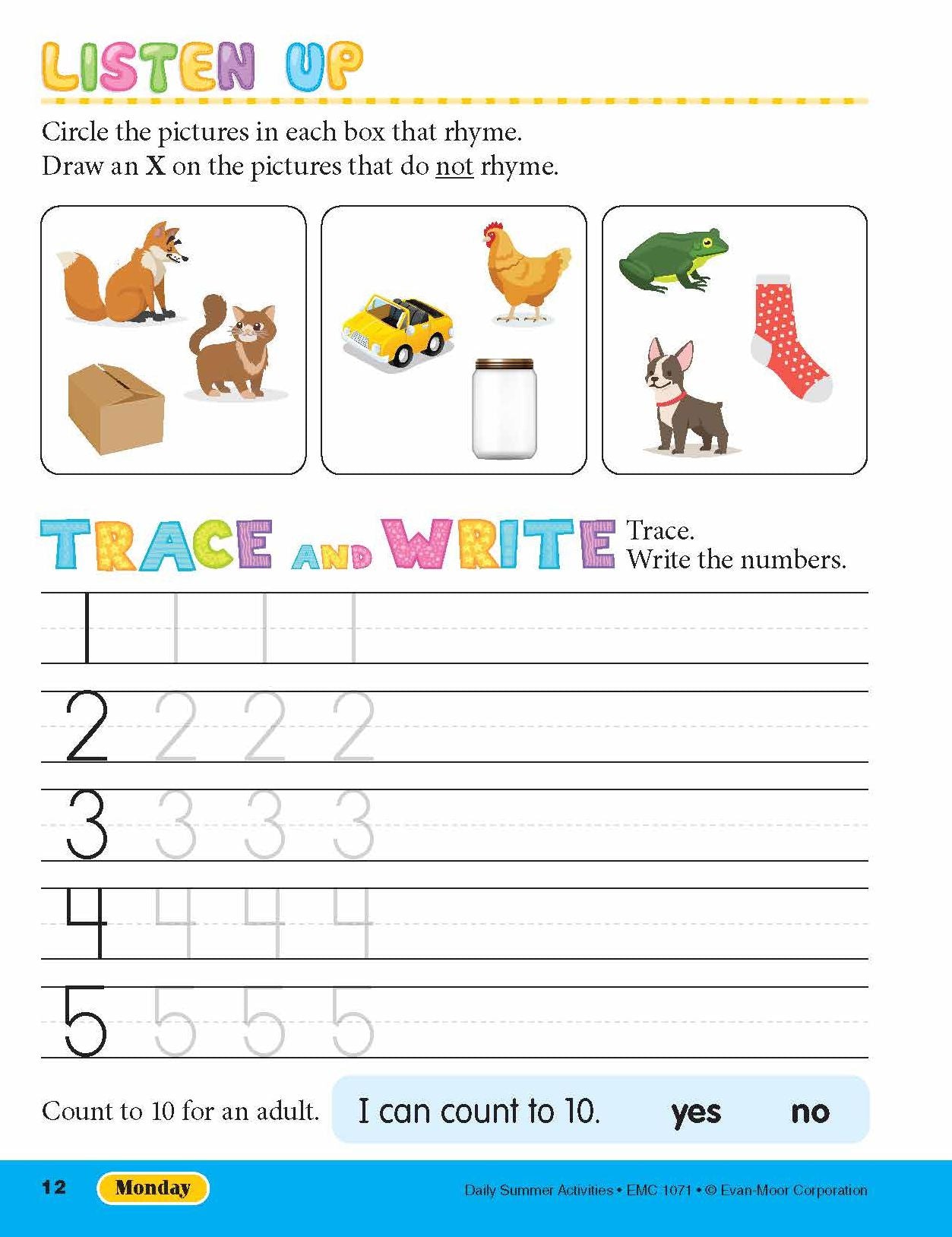 Daily Summer Activities: Moving From Kindergarten to 1st Grade, Grades K-1