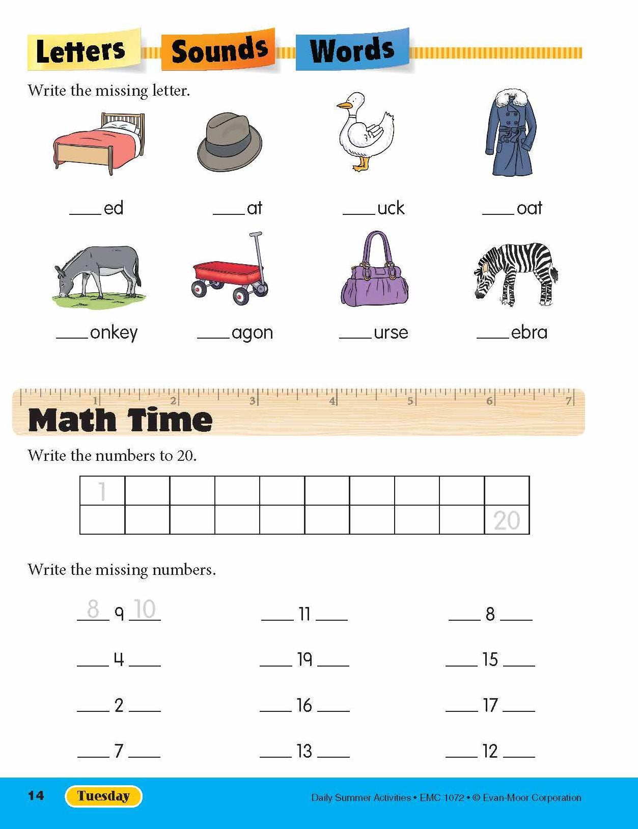 Daily Summer Activities: Moving From 1st Grade to 2nd Grade, Grades 1-2