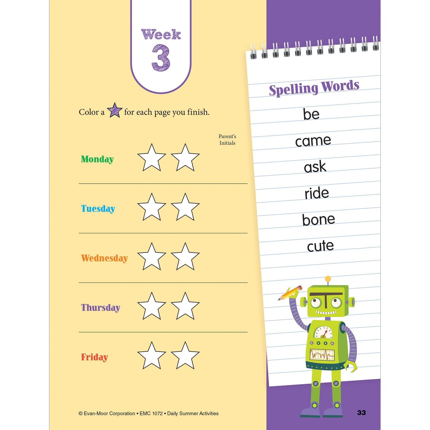 Daily Summer Activities: Moving From 1st Grade to 2nd Grade, Grades 1-2