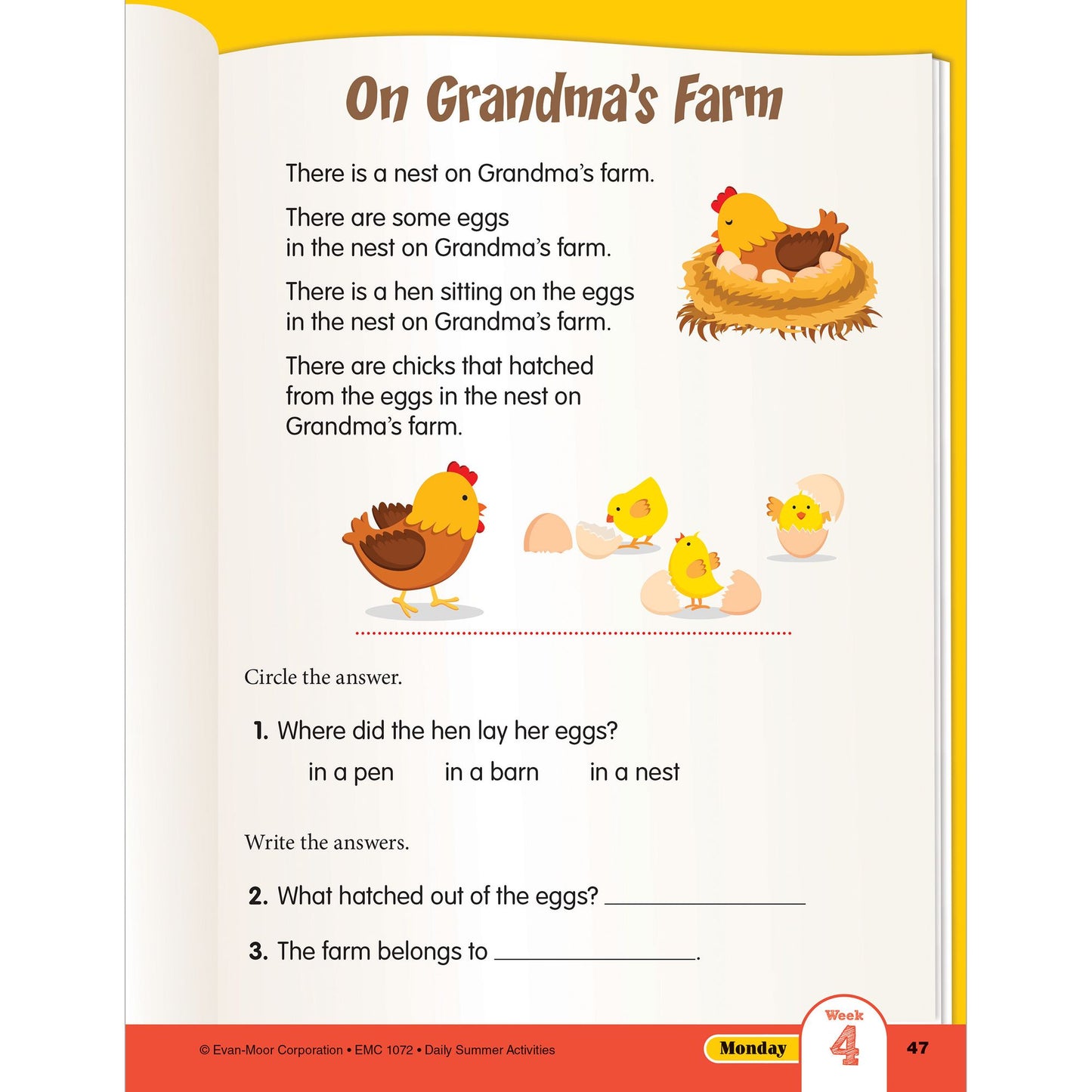 Daily Summer Activities: Moving From 1st Grade to 2nd Grade, Grades 1-2
