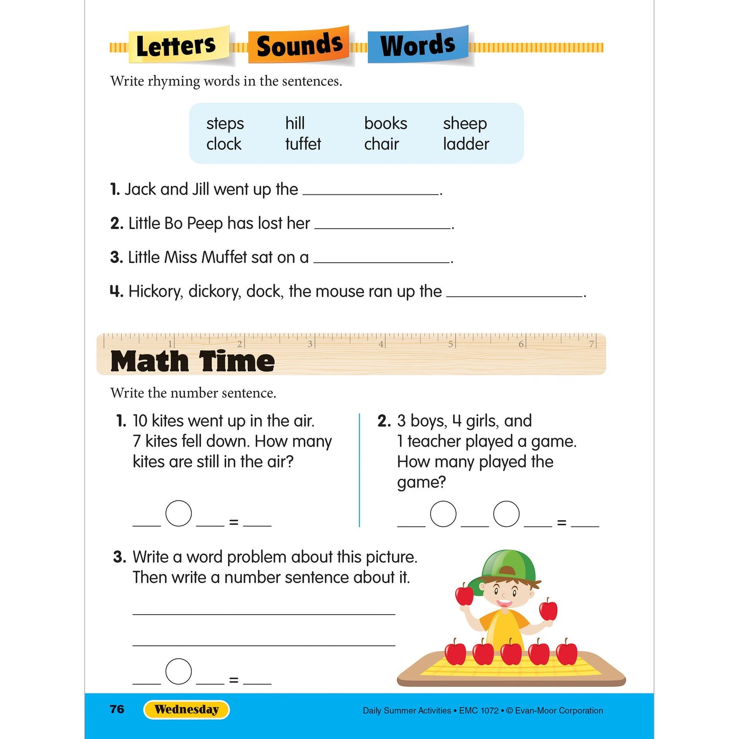 Daily Summer Activities: Moving From 1st Grade to 2nd Grade, Grades 1-2