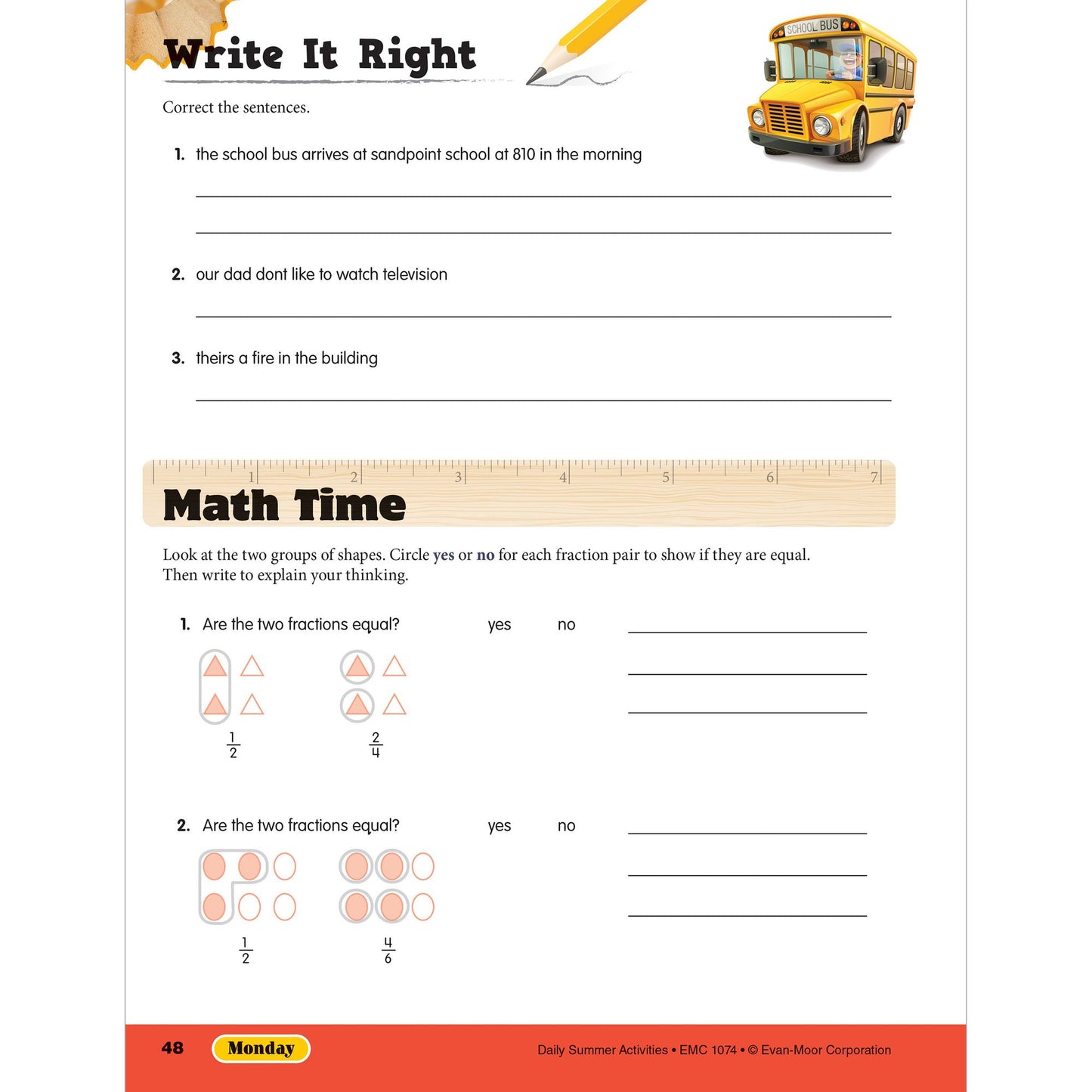 Daily Summer Activities: Moving From 3rd Grade to 4th Grade, Grades 3-4