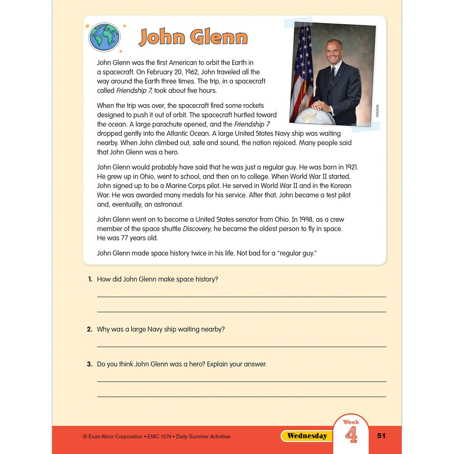 Daily Summer Activities: Moving From 3rd Grade to 4th Grade, Grades 3-4