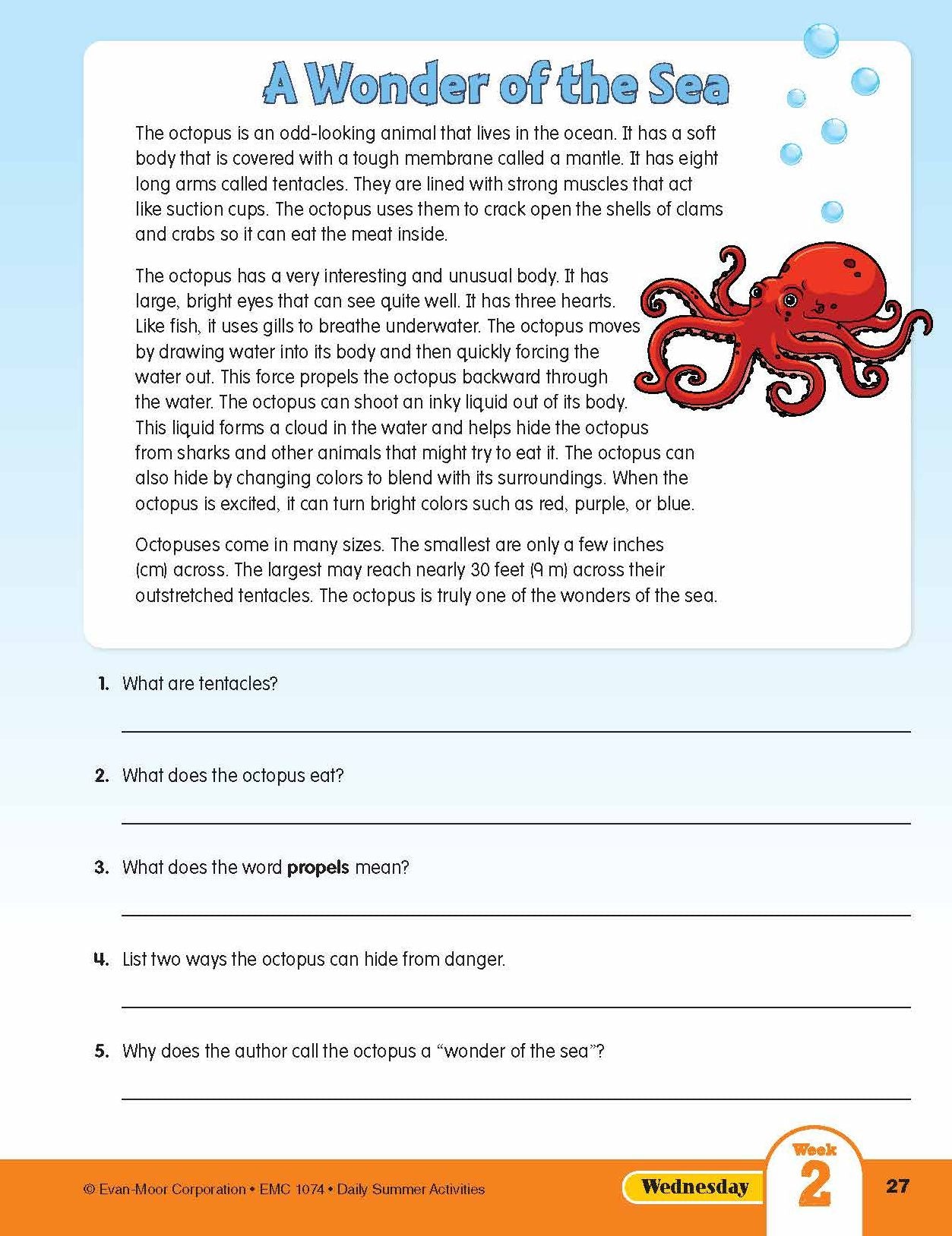 Daily Summer Activities: Moving From 3rd Grade to 4th Grade, Grades 3-4