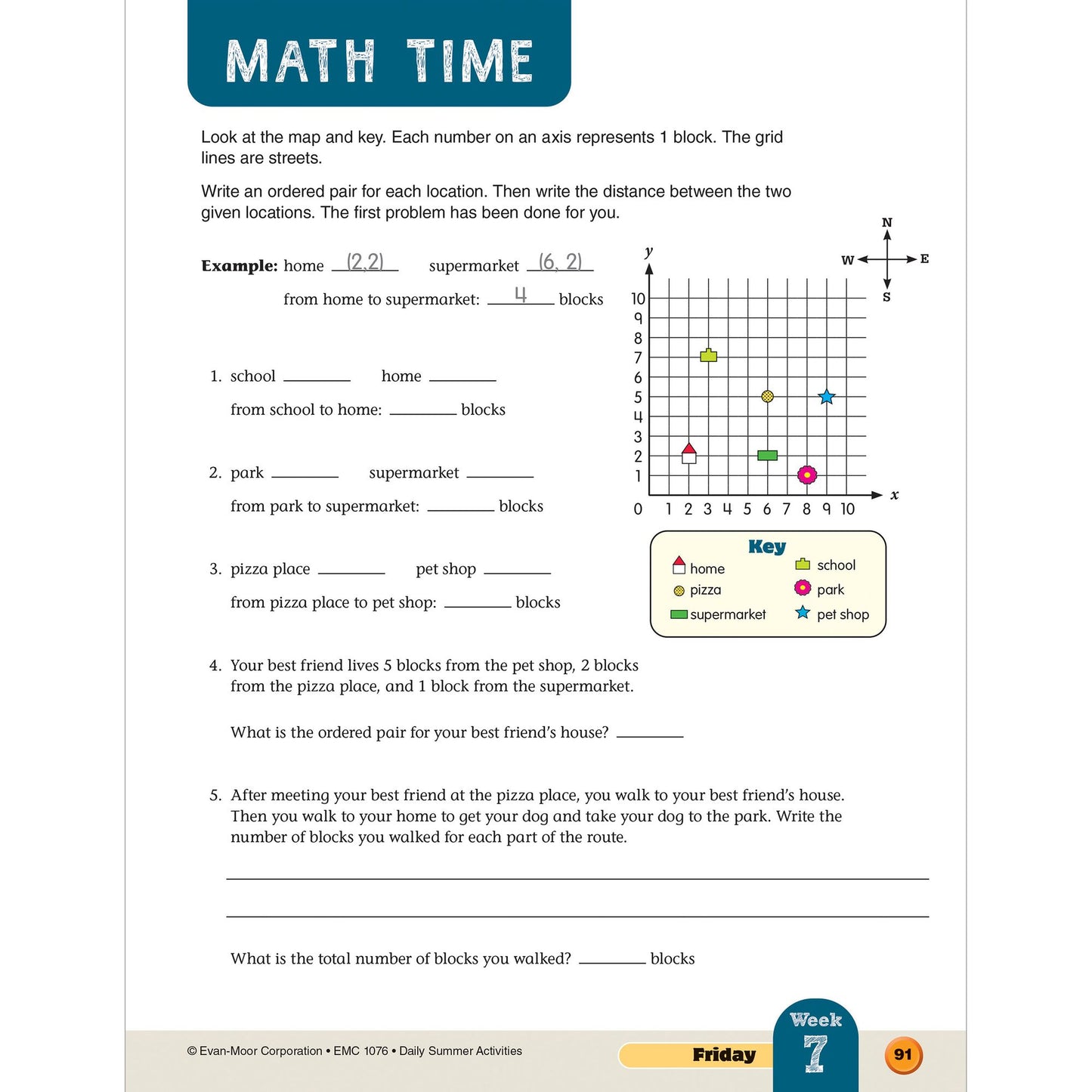 Daily Summer Activities: Moving From 5th Grade to 6th Grade, Grades 5-6