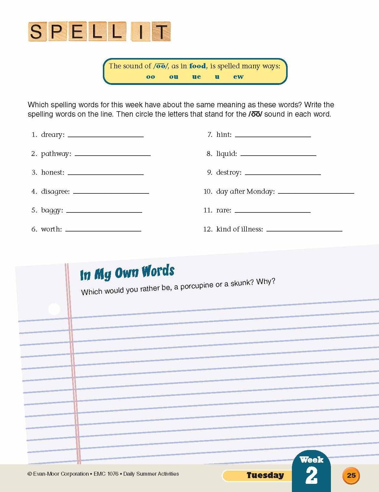 Daily Summer Activities: Moving From 5th Grade to 6th Grade, Grades 5-6