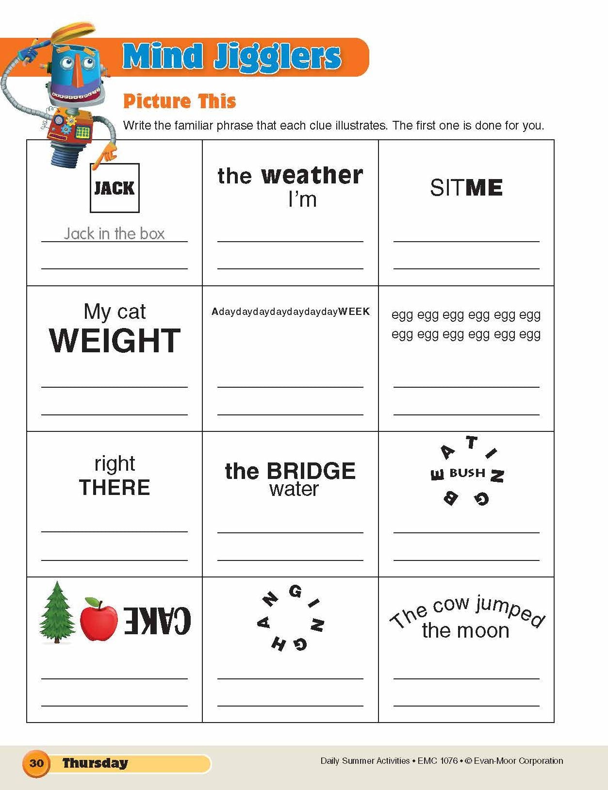 Daily Summer Activities: Moving From 5th Grade to 6th Grade, Grades 5-6