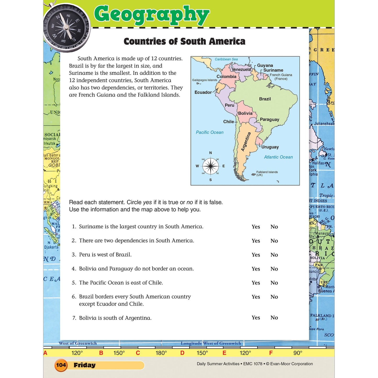 Daily Summer Activities: Moving From 7th Grade to 8th Grade, Grades 7-8