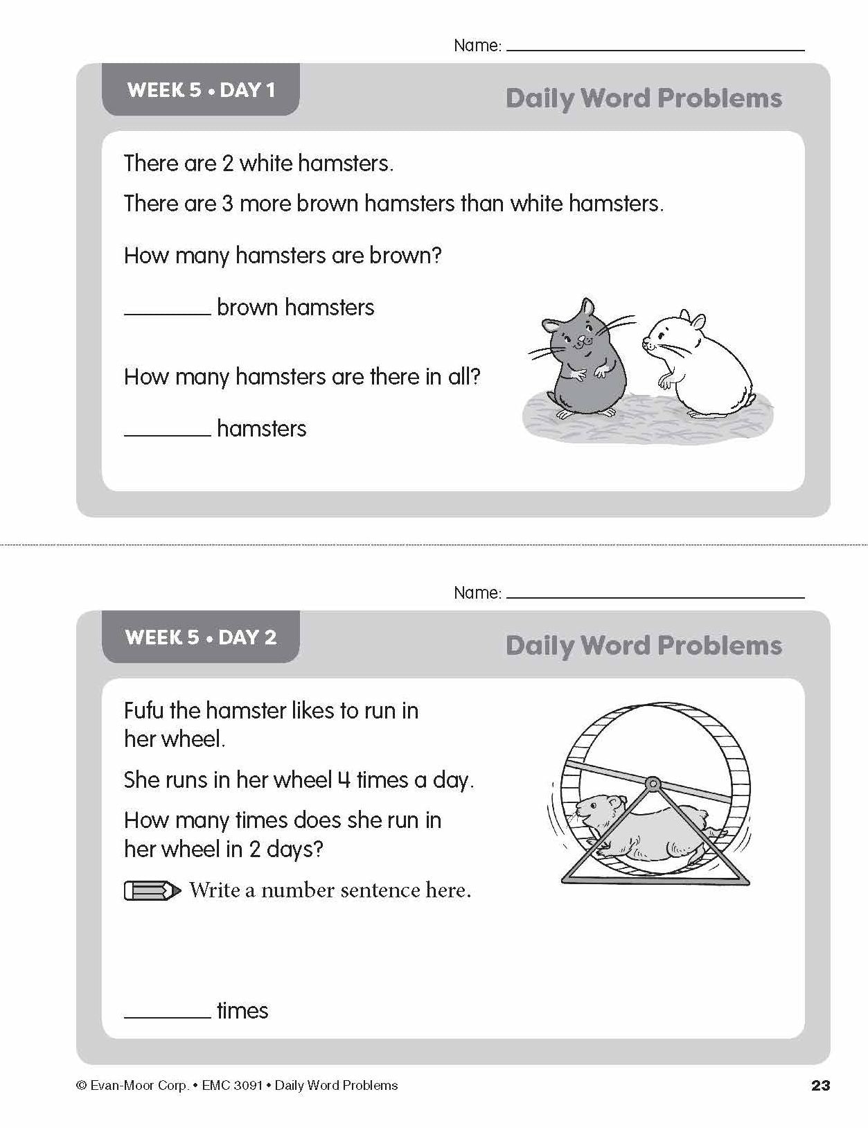 Daily Word Problems, Grade 1