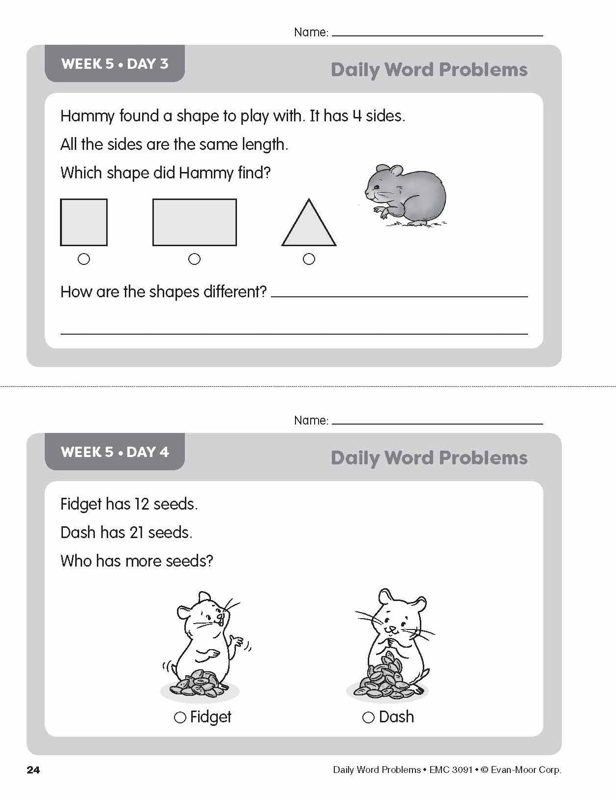 Daily Word Problems, Grade 1