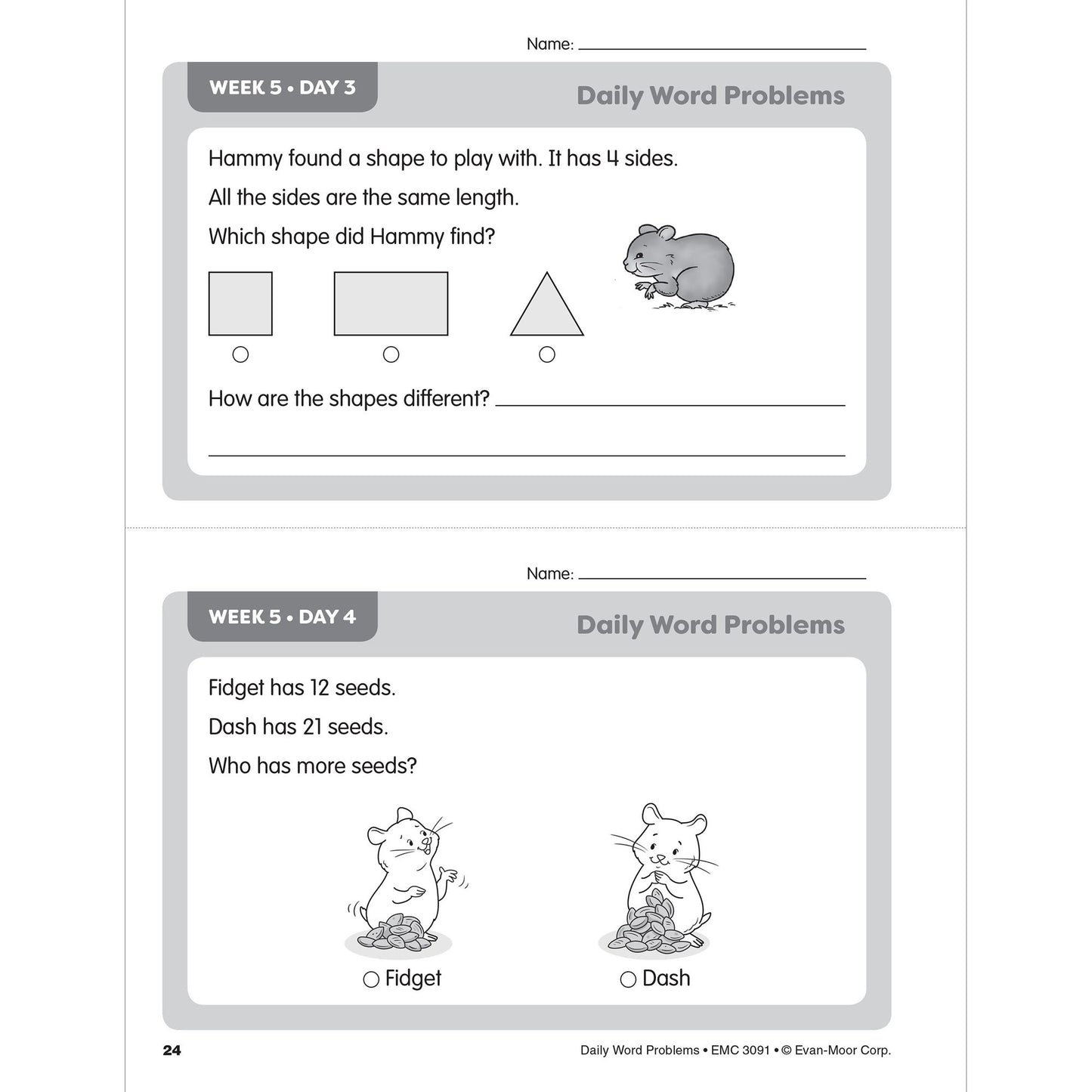 Daily Word Problems, Grade 1