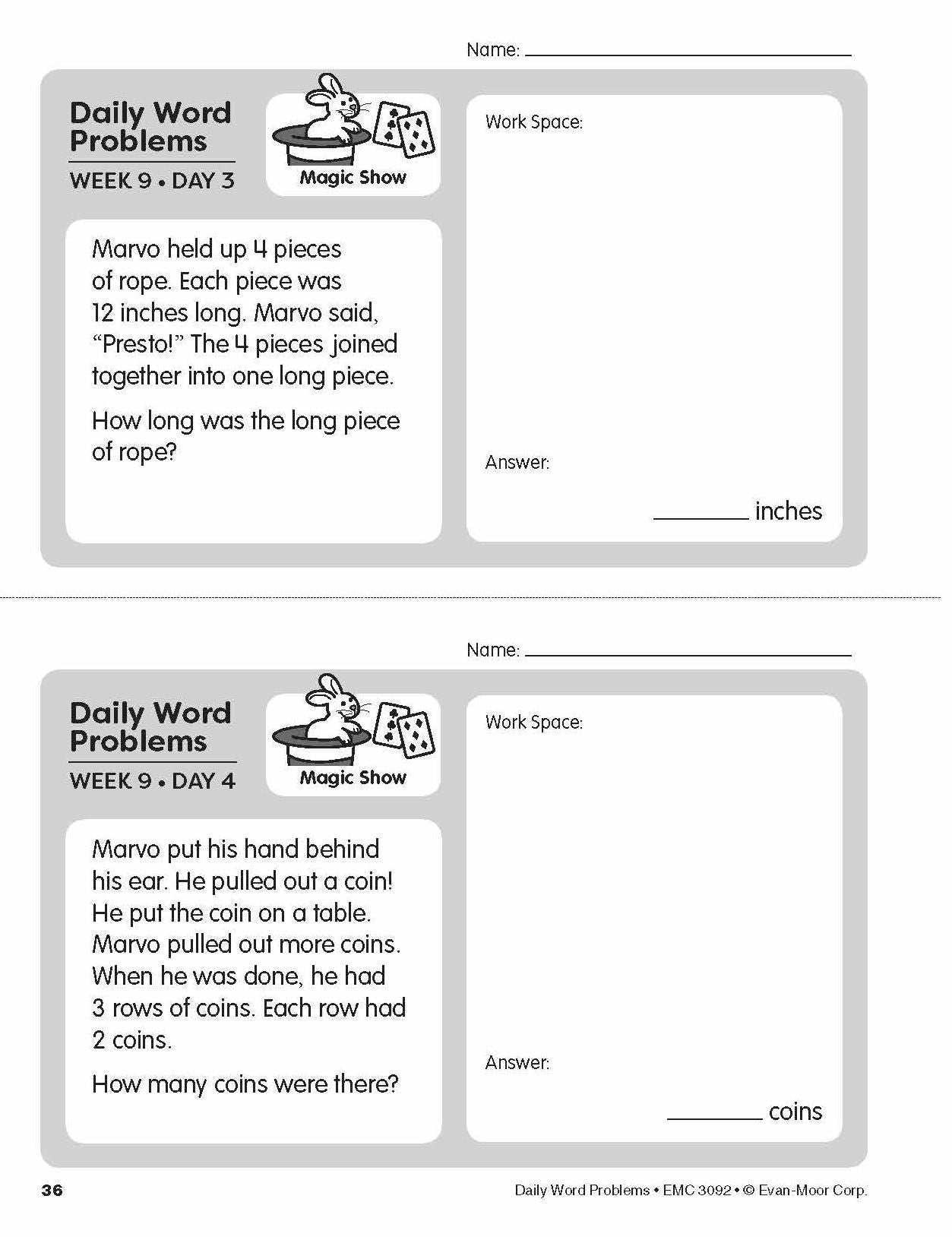 Daily Word Problems, Grade 2