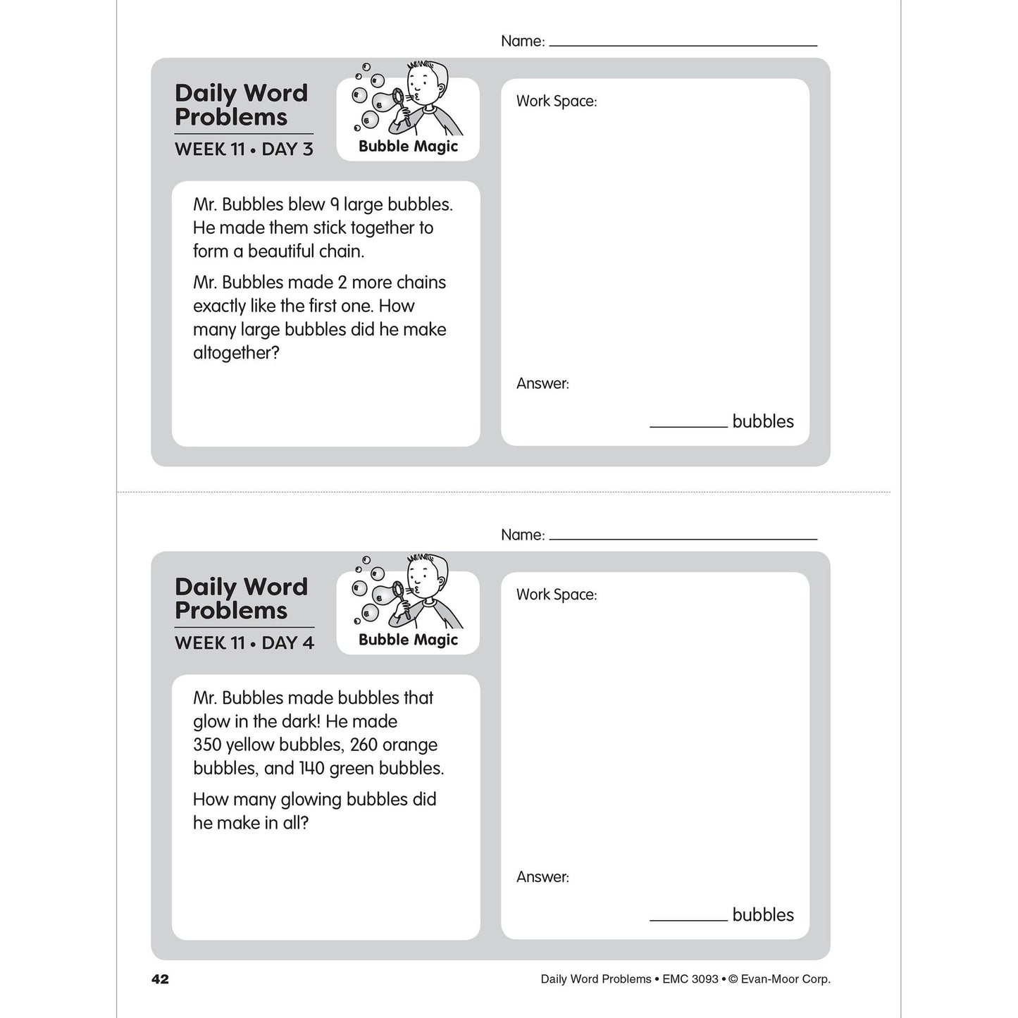 Daily Word Problems, Grade 3