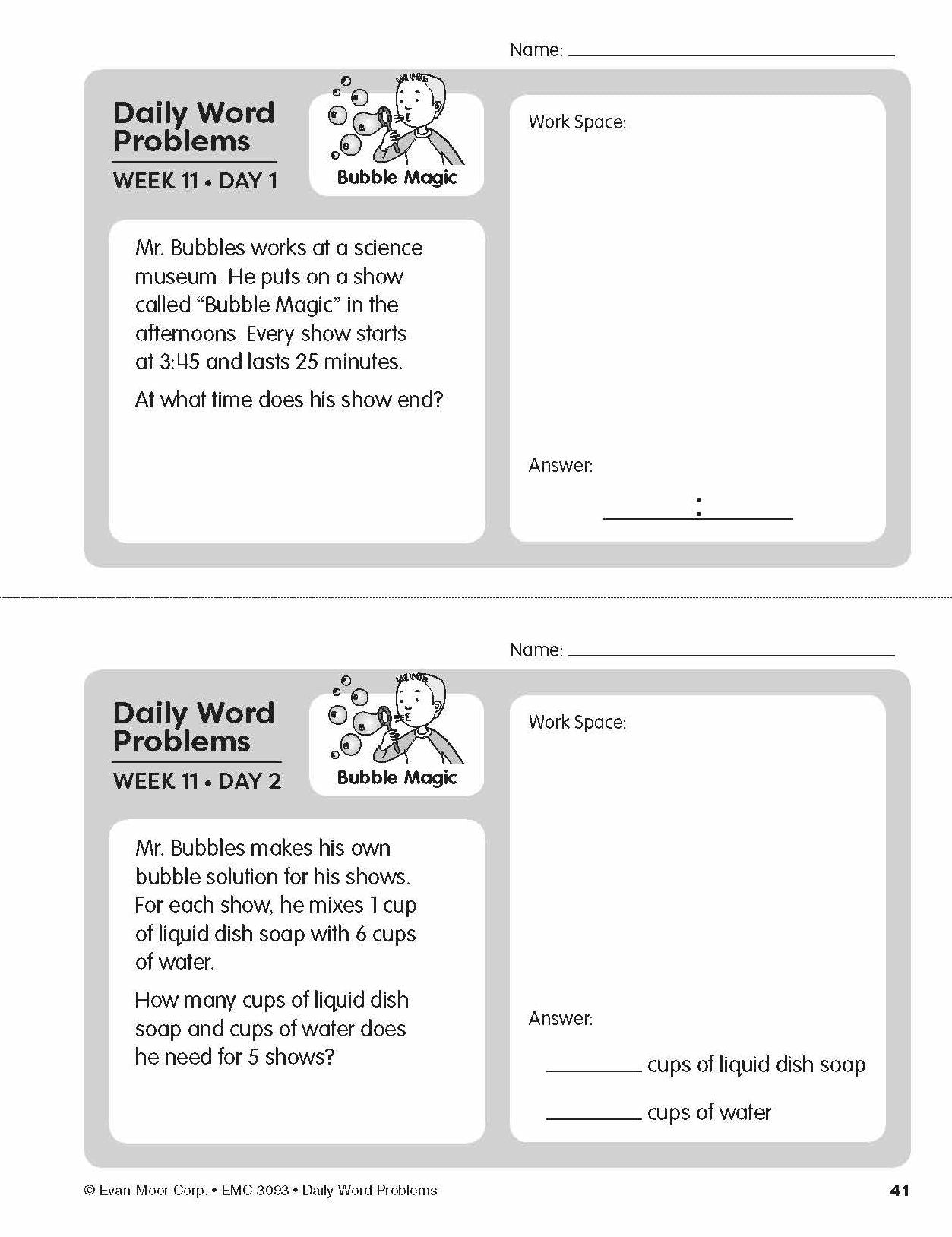 Daily Word Problems, Grade 3
