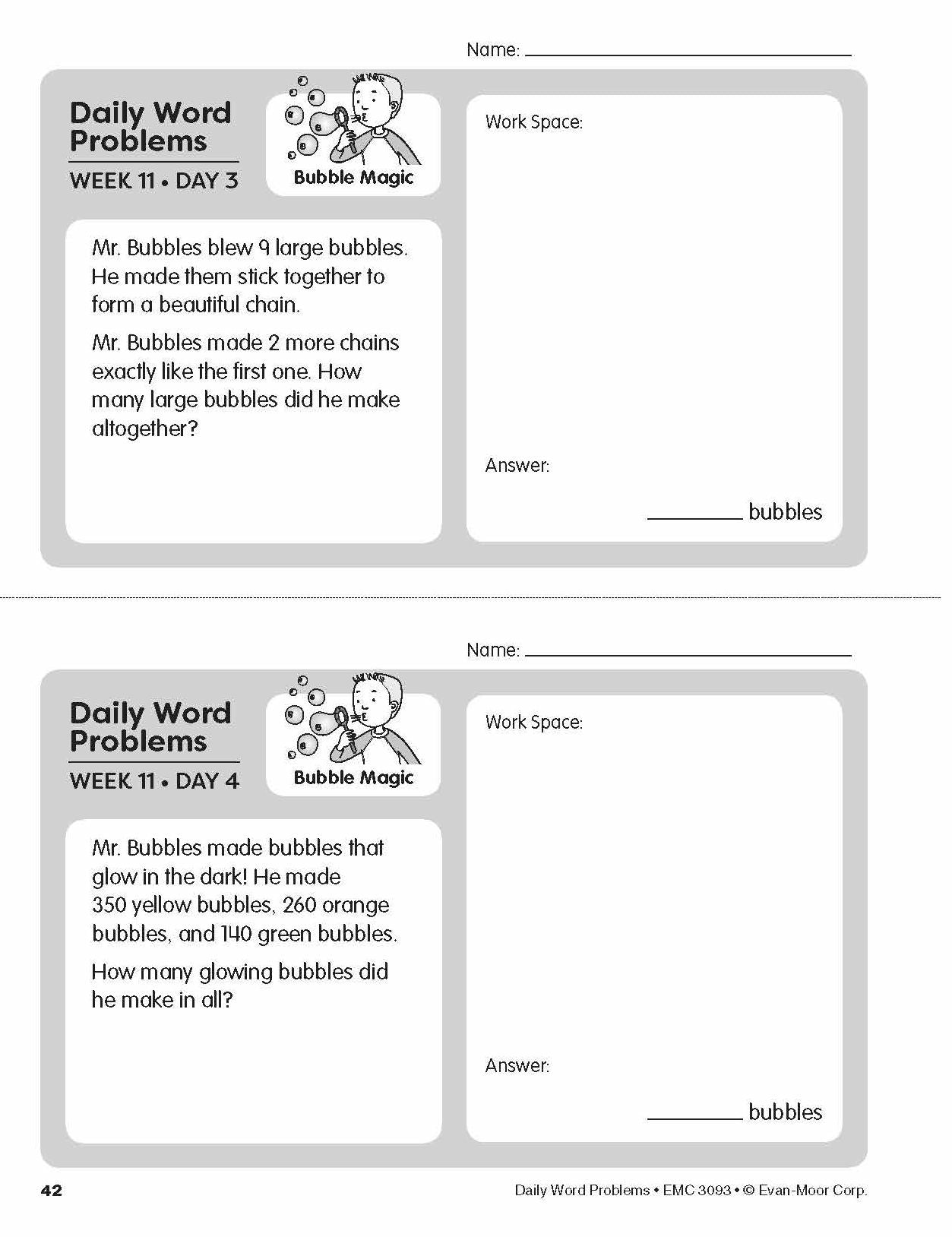 Daily Word Problems, Grade 3