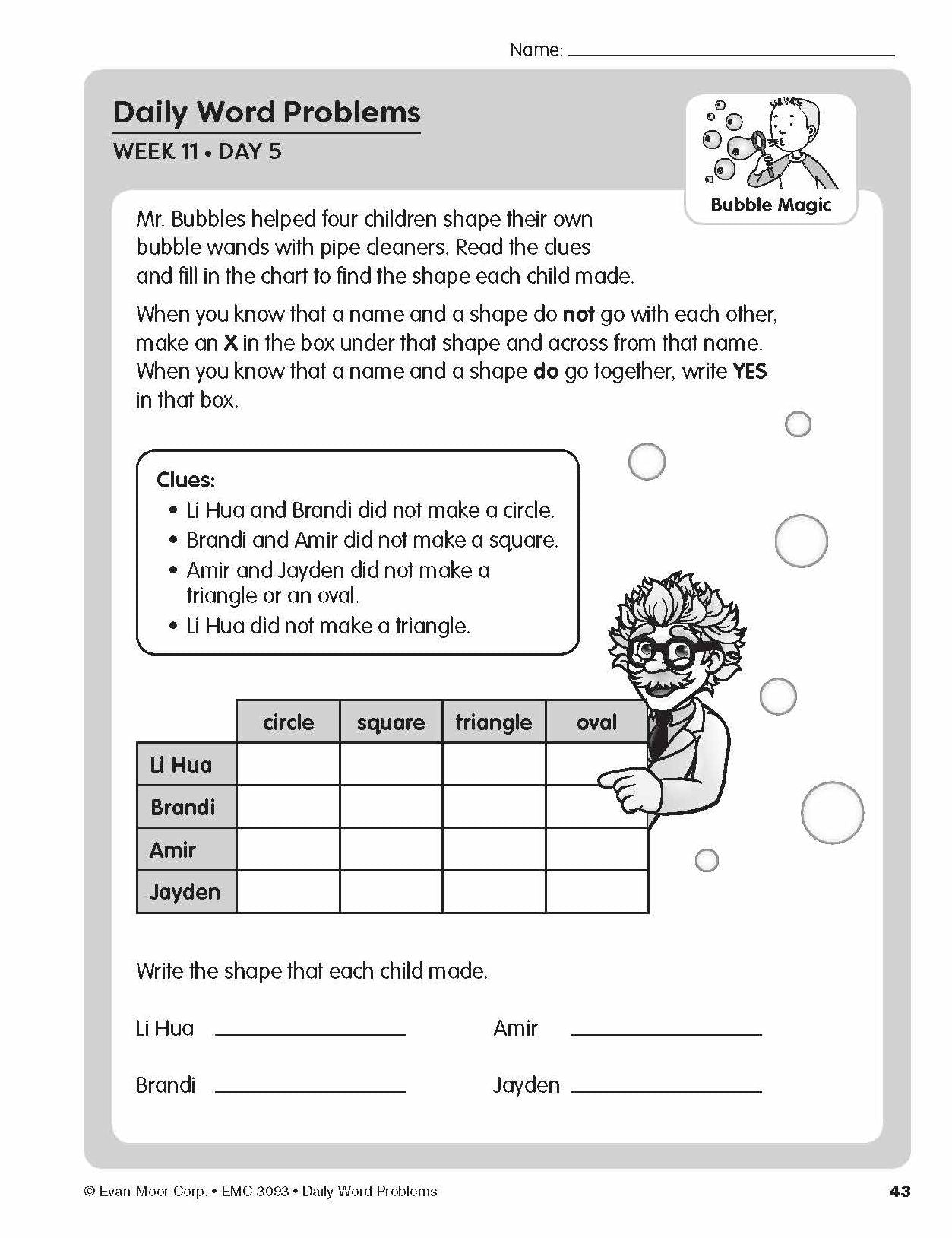 Daily Word Problems, Grade 3