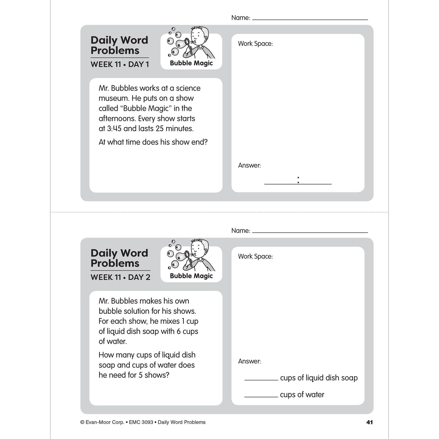 Daily Word Problems, Grade 3
