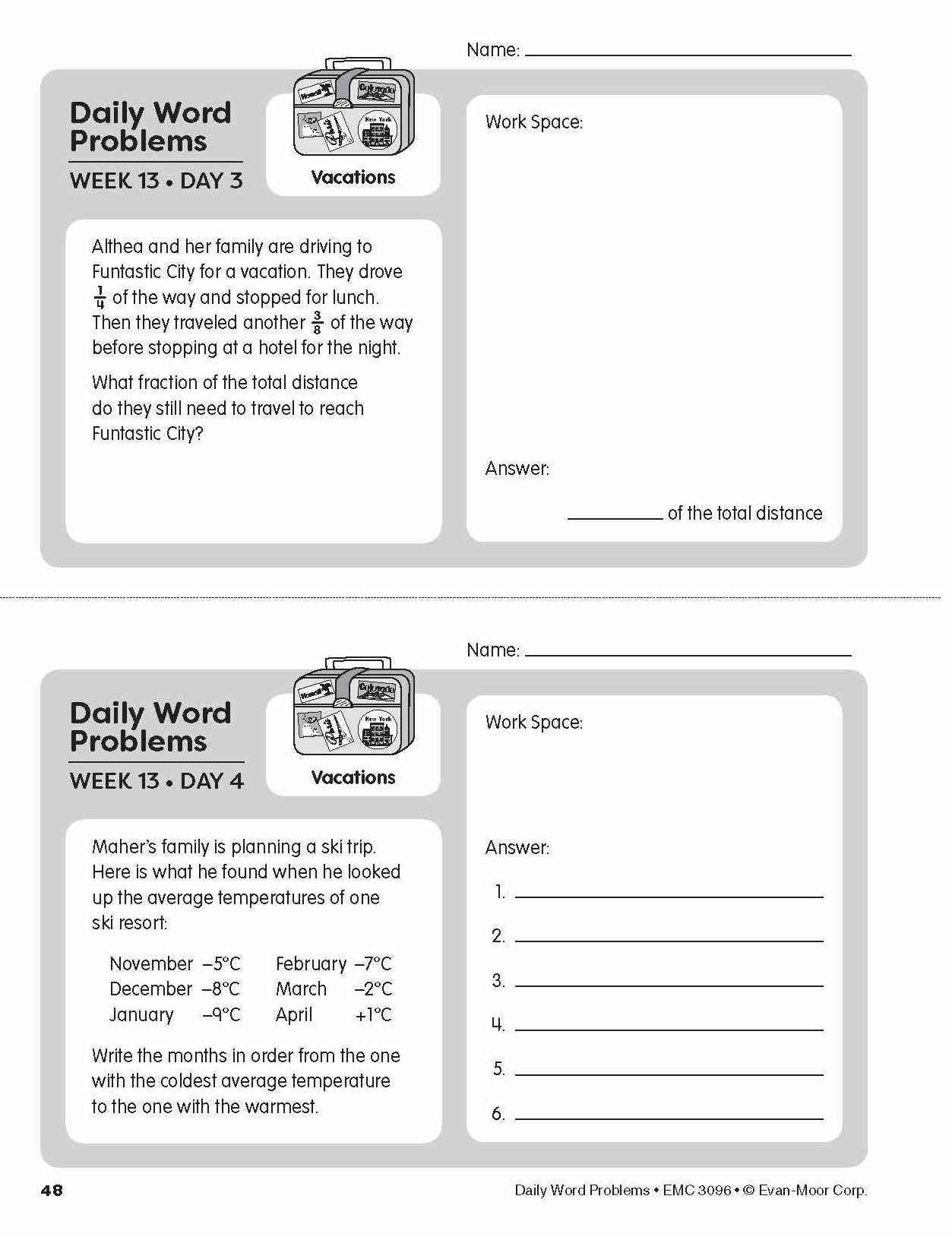 Daily Word Problems, Grade 6