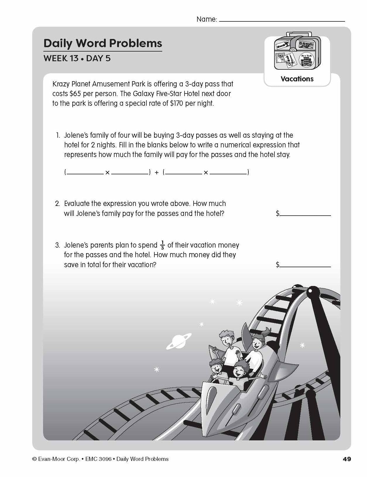 Daily Word Problems, Grade 6