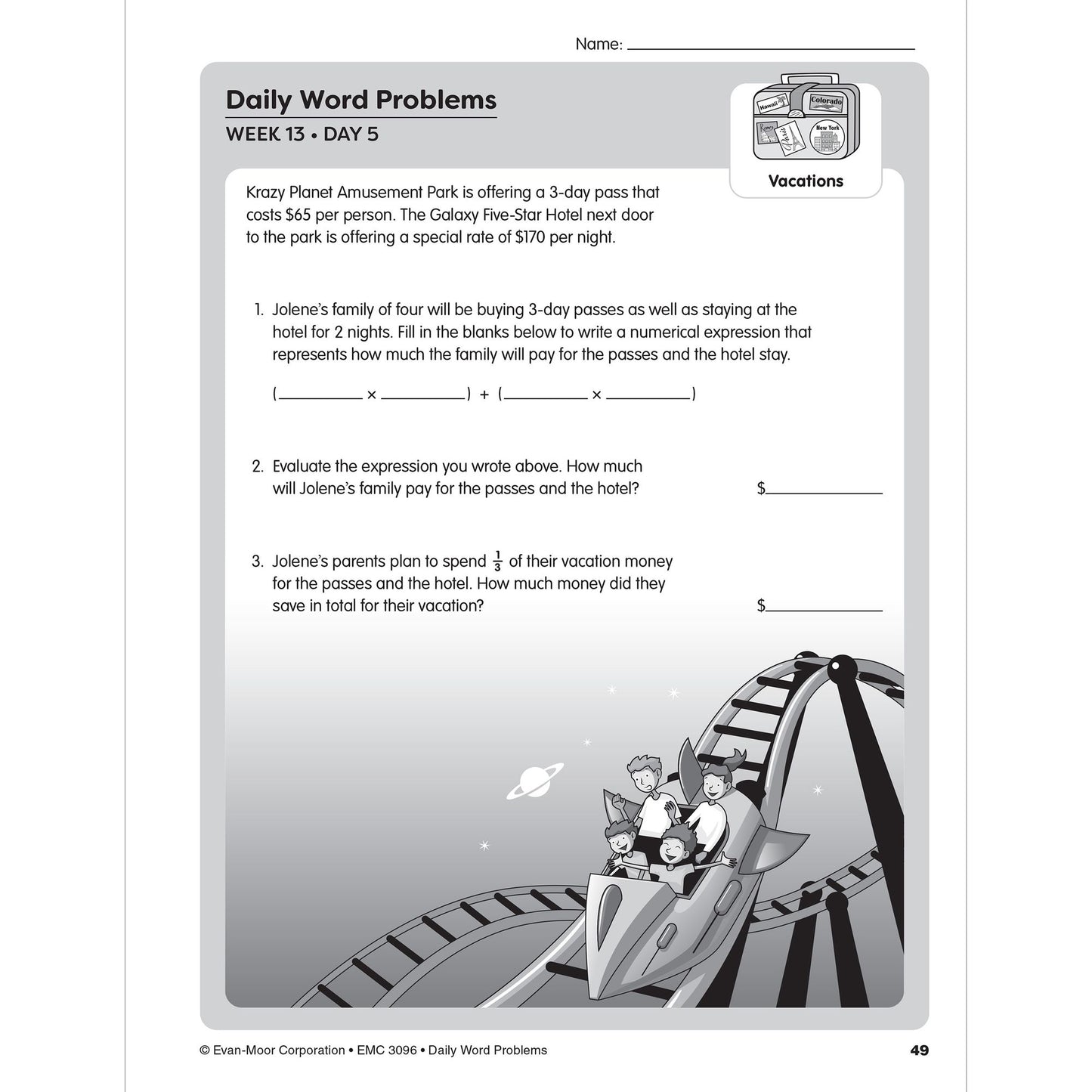 Daily Word Problems, Grade 6