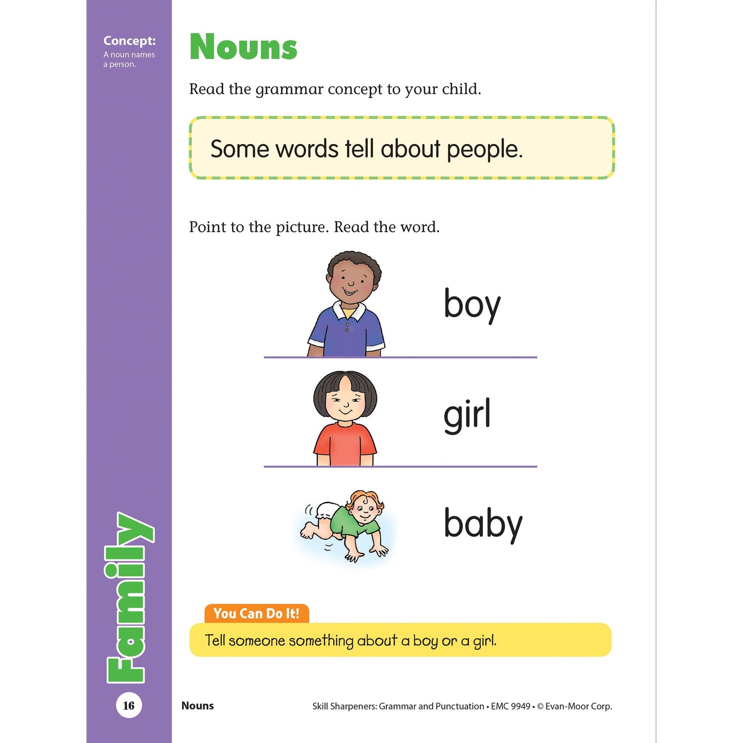 Skill Sharpeners: Grammar & Punctuation, PreK Workbook