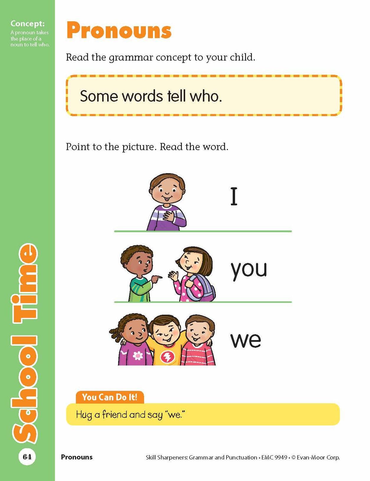 Skill Sharpeners: Grammar & Punctuation, PreK Workbook
