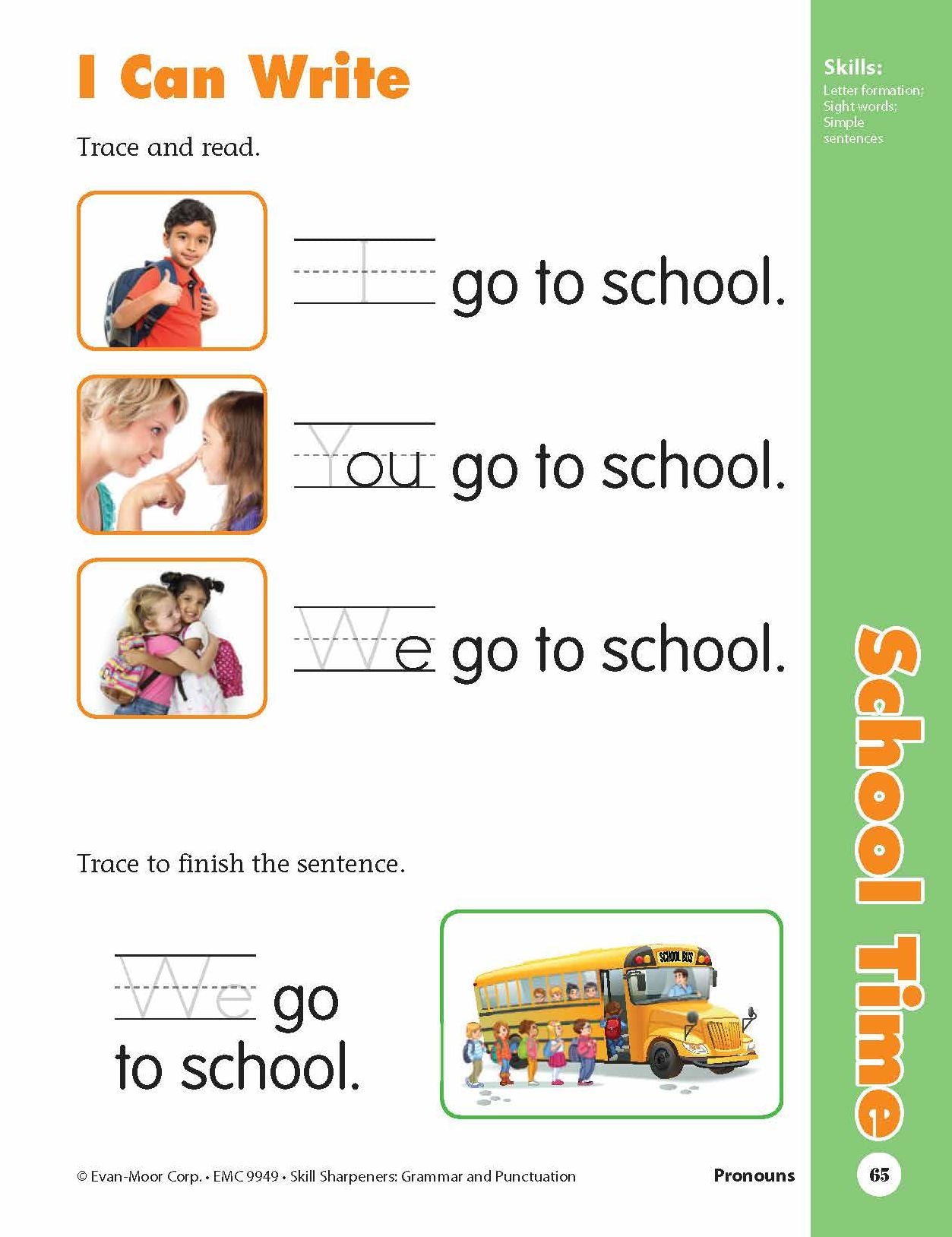 Skill Sharpeners: Grammar & Punctuation, PreK Workbook