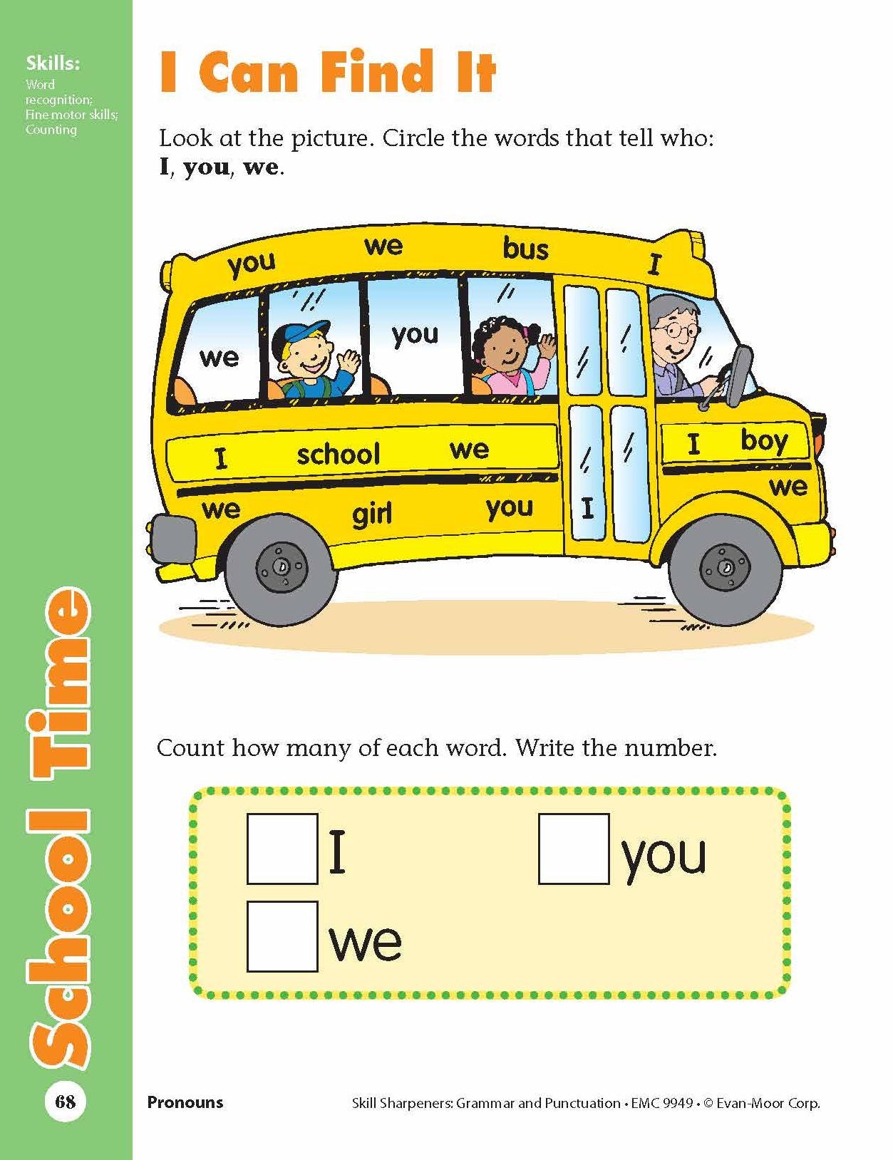 Skill Sharpeners: Grammar & Punctuation, PreK Workbook