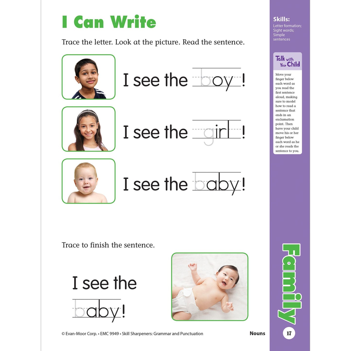 Skill Sharpeners: Grammar & Punctuation, PreK Workbook