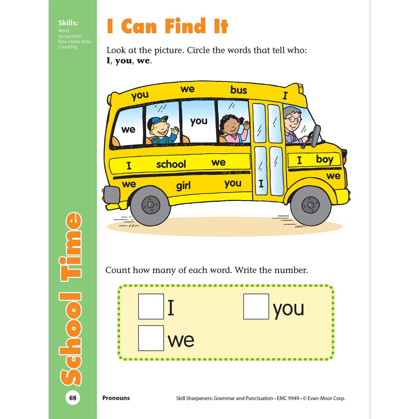 Skill Sharpeners: Grammar & Punctuation, PreK Workbook