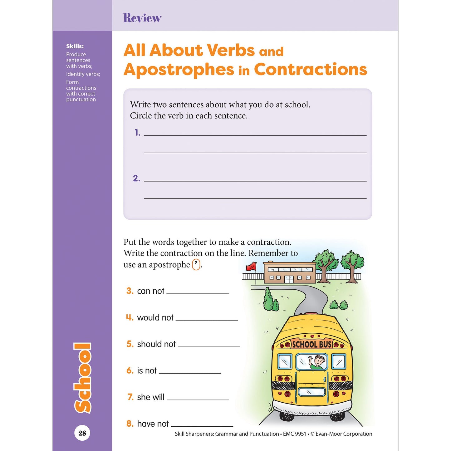 Skill Sharpeners: Grammar & Punctuation, Grade 1 Workbook