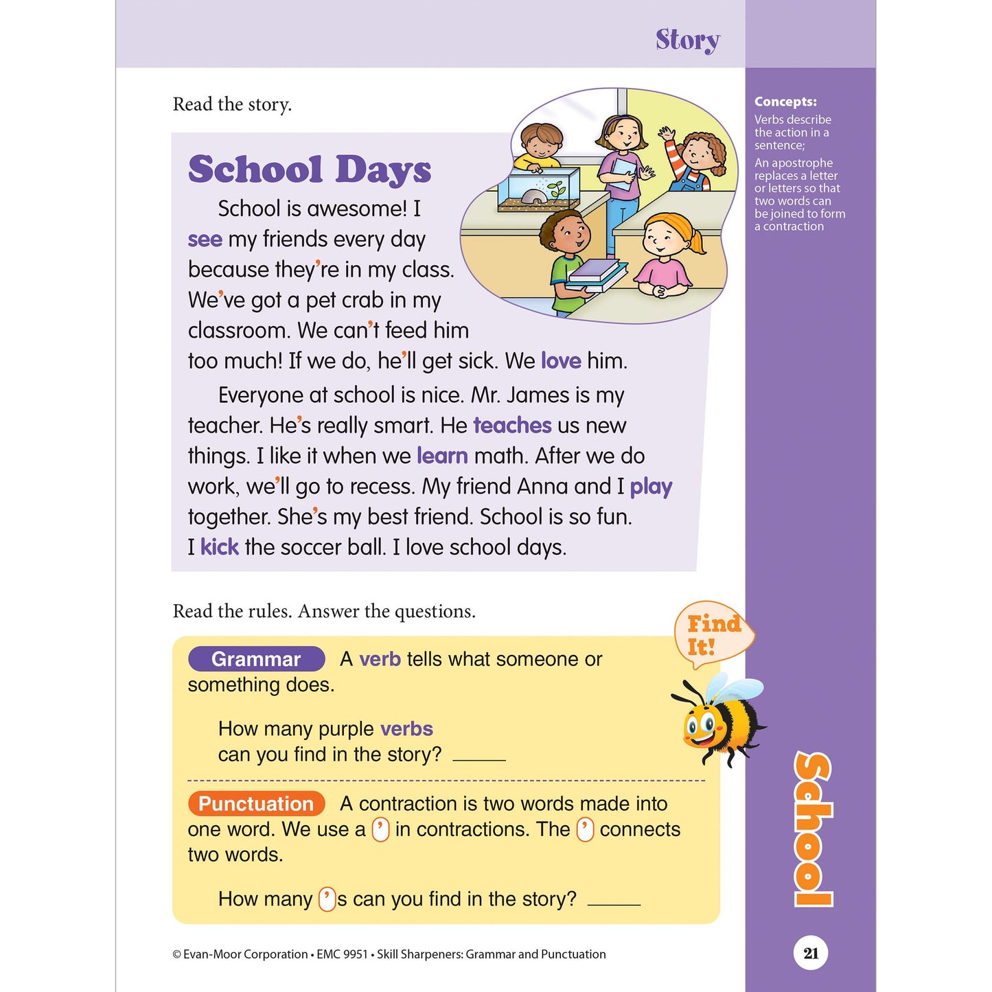 Skill Sharpeners: Grammar & Punctuation, Grade 1 Workbook