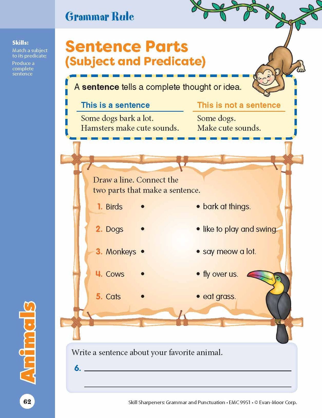 Skill Sharpeners: Grammar & Punctuation, Grade 1 Workbook