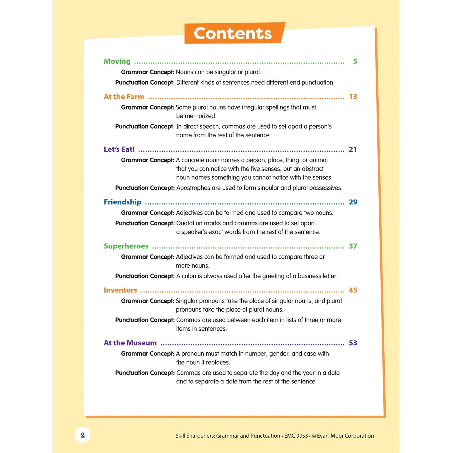 Skill Sharpeners: Grammar & Punctuation, Grade 3 Workbook