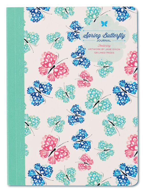 Spring Butterfly Journal: Featuring Artwork by Jane Dixon - 128 Lined Pages