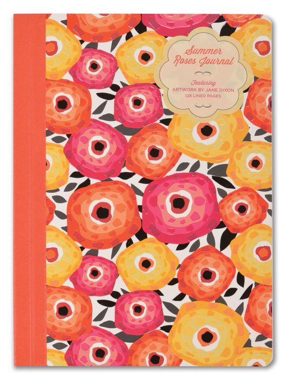 Summer Roses Journal: Featuring Artwork by Jane Dixon - 128 Lined Pages
