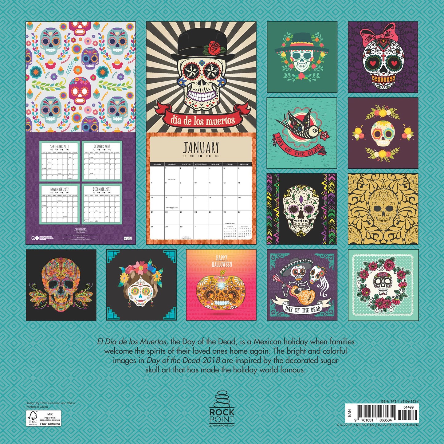 2018 Day Of The Dead Wall Calendar
