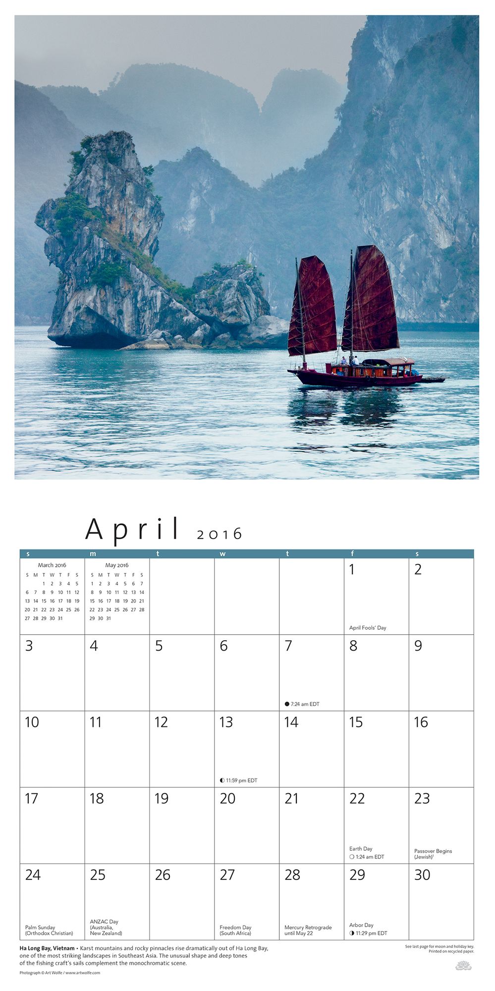2016 Art Wolfe Wall Calendar