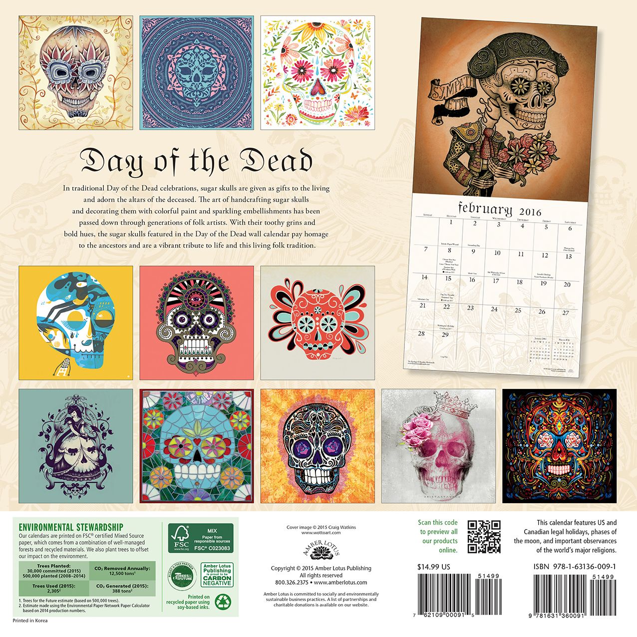 2016 Day of the Dead Wall Calendar
