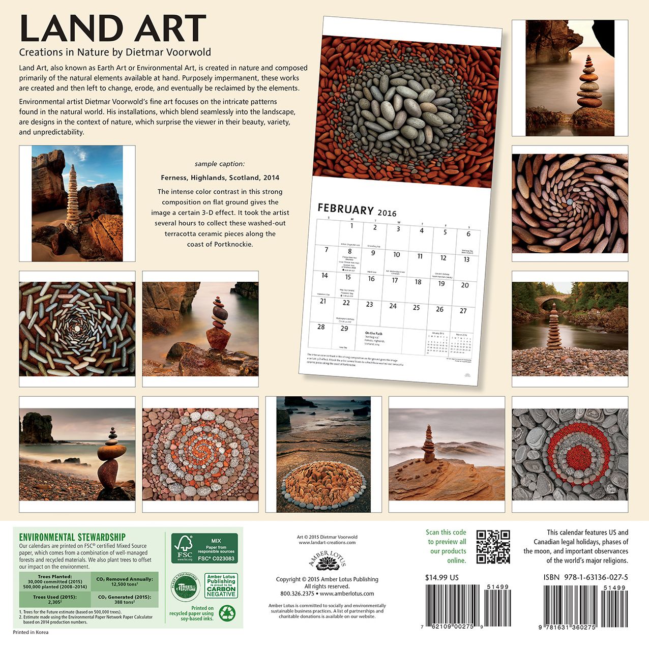 2016 Land Art Wall Calendar