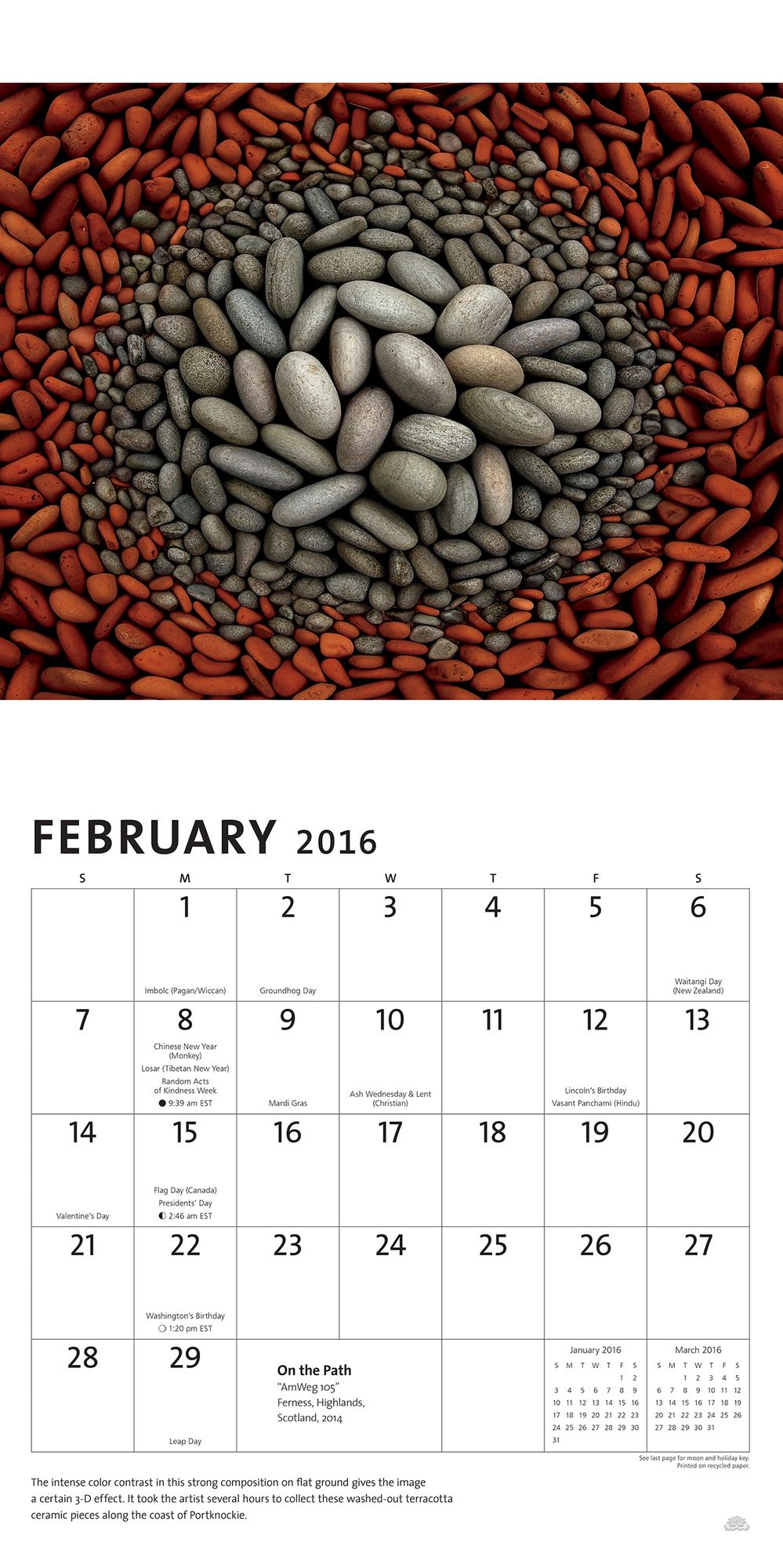 2016 Land Art Wall Calendar