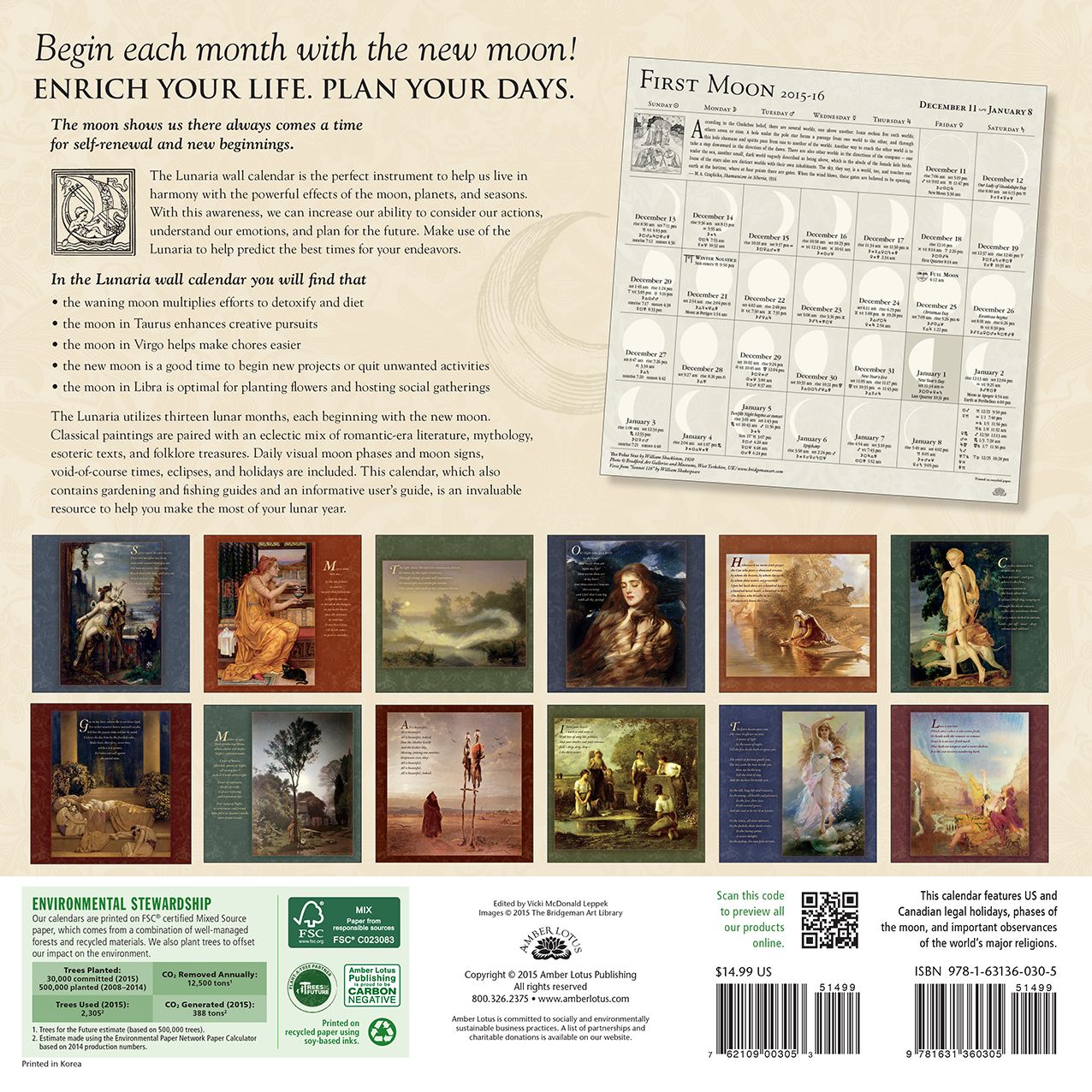 2016 Lunaria Wall Calendar