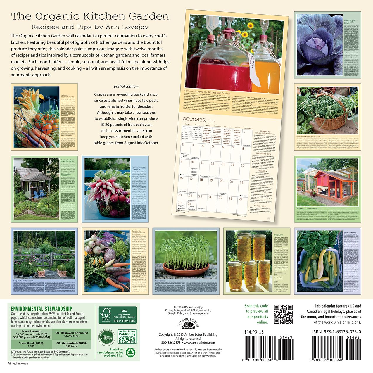 2016 Organic Kitchen Garden Wall Calendar