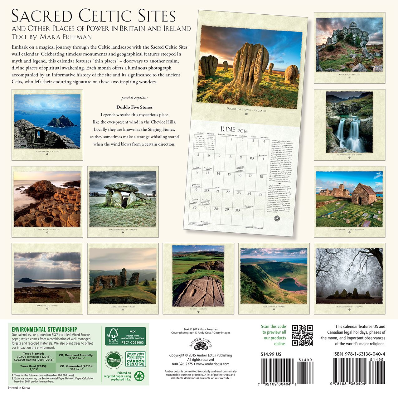 2016 Sacred Celtic Sites Wall Calendar