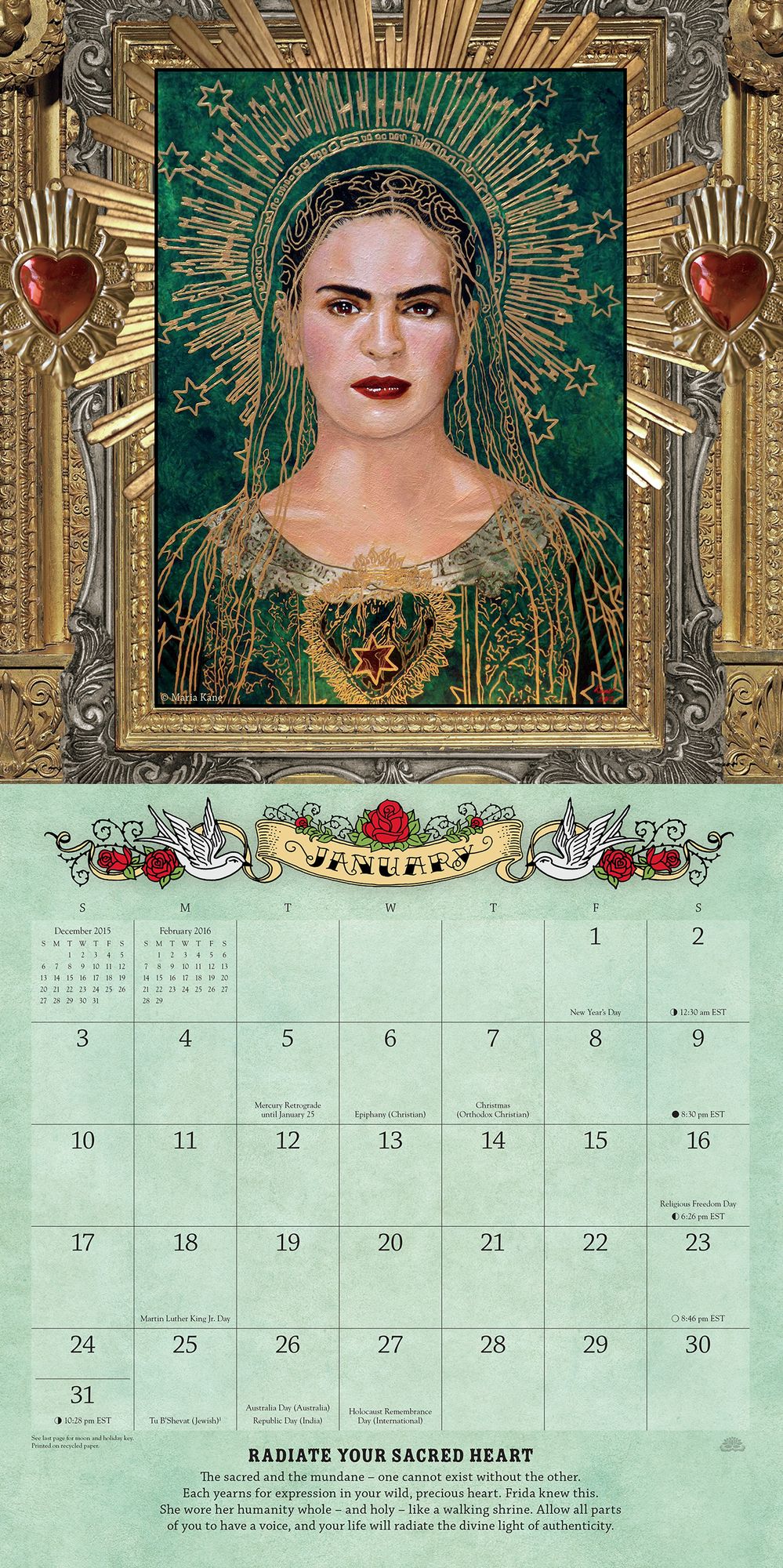2016 For the Love of Frida Wall Calendar