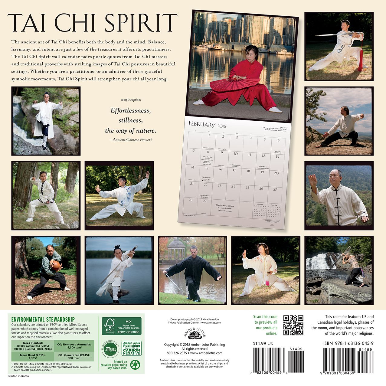 2016 Tai Chi Spirit Wall Calendar