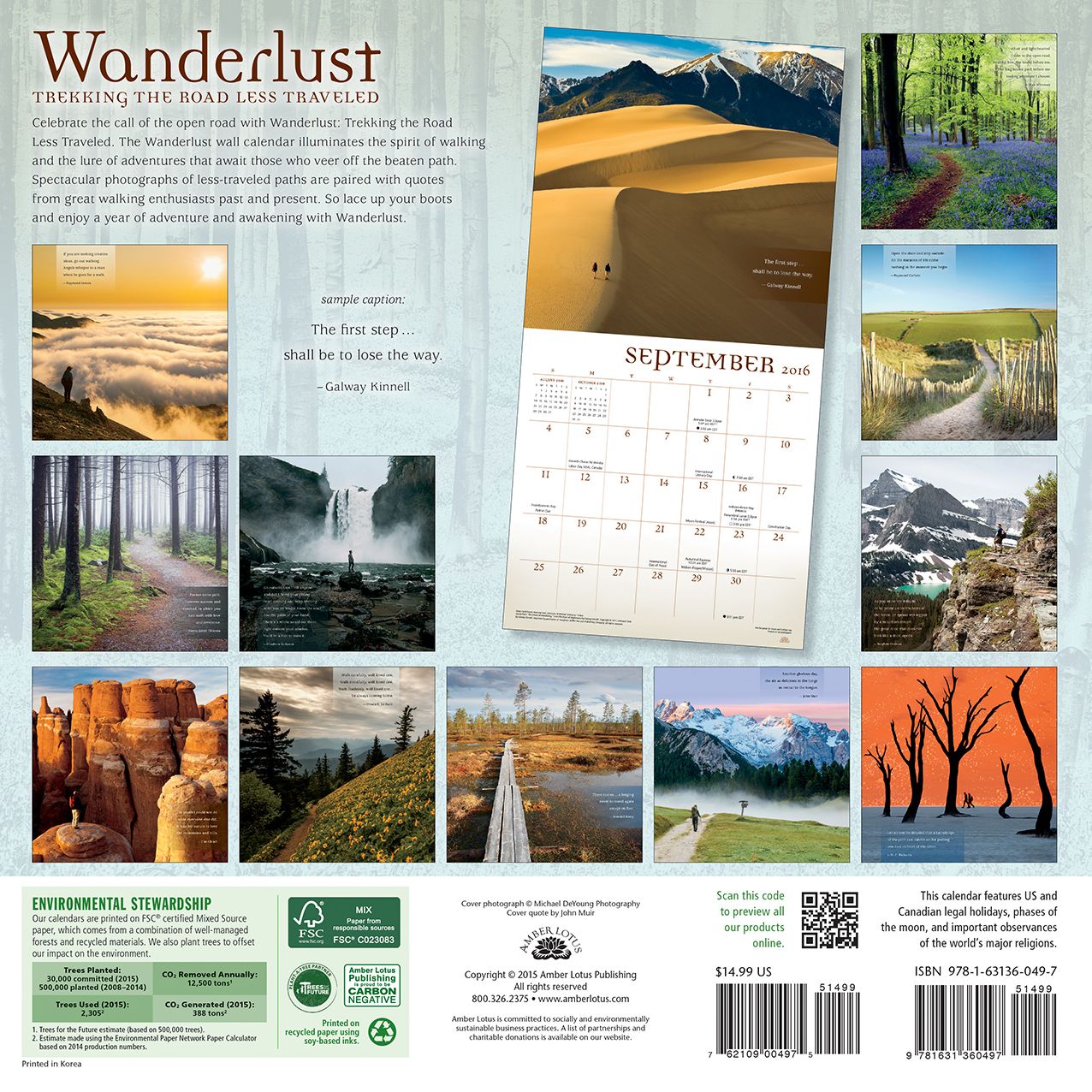 2016 Wanderlust wall calendar