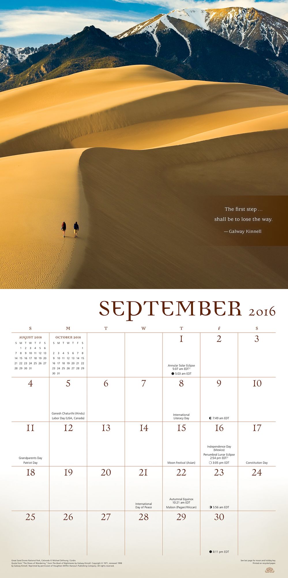 2016 Wanderlust wall calendar